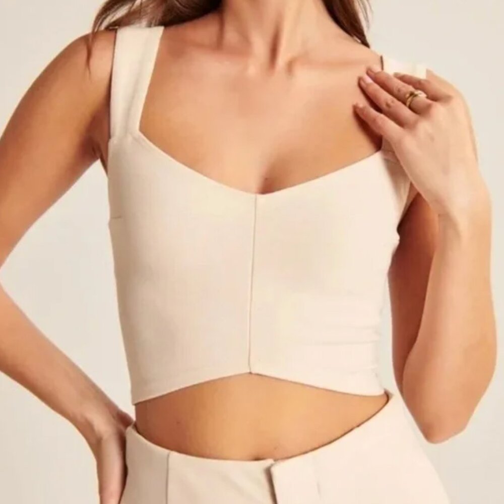 Abercrombie & Fitch | Women's Wide Strap Tailored Set Crop Top | Size Medium